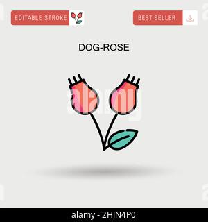 Icône de vecteur simple Dog-rose. Illustration de Vecteur