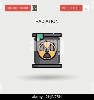 Icône de vecteur simple de rayonnement. Illustration de Vecteur