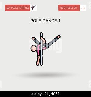 Pole-Dance-1 icône vecteur simple. Illustration de Vecteur