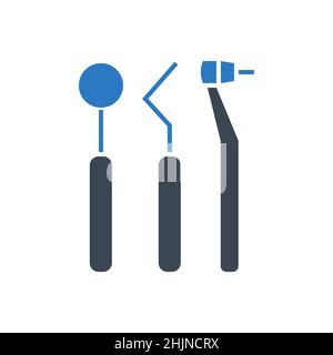 Icône de glyphe d'outil dentaire Illustration de Vecteur