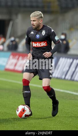 Caio Henrique de Monaco pendant la coupe française, ronde de 16 match de football entre RC Lens et AS Monaco le 30 janvier 2022 au Stade Bolaert-Delelis à Lens, France - photo: Jean Catuffe/DPPI/LiveMedia Banque D'Images