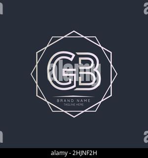 Éléments de conception du logo de la lettre initiale de Creative GB.Modèle moderne minimaliste de design vectoriel de logo de lettre d'affaires. Illustration de Vecteur