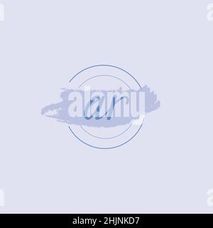 Lettre initiale alphabet AR aquarelle logo icône, signature féminine logo de luxe modèle de conception Vector Illustration de Vecteur