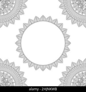 Arrière-plan avec mandalas florales, livre de coloriage, illustration vectorielle Illustration de Vecteur