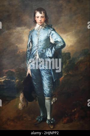 The Blue Boy by English Rococo Portrait peintre Thomas Gainsborough à la National Gallery, Londres, Royaume-Uni Banque D'Images