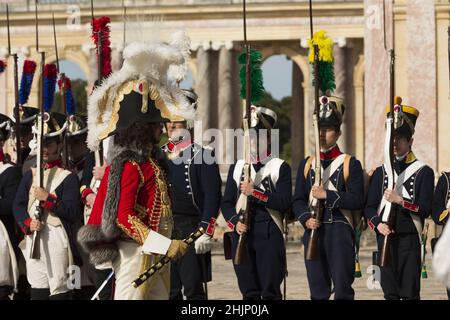 Réincorporation du premier empire Guarde Imperiale régiment France Napoléon Bonaparte Banque D'Images