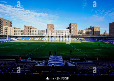 Wimbledon, Royaume-Uni.19th janvier 2022.Vue générale la nouvelle maison des London Broncos avant le match de championnat de Betfred entre London Broncos et Widnes Vikings au Cherry Red Records Stadium, Plough Lane, Wimbledon, Angleterre, le 30 janvier 2022.Photo de David Horn.Crédit : Prime Media Images/Alamy Live News Banque D'Images