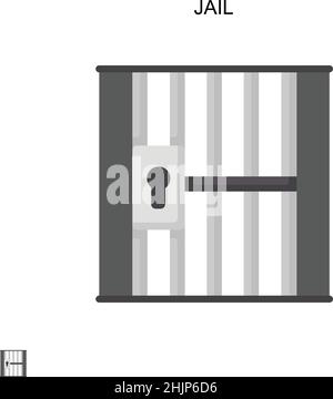 Icône de vecteur simple Jail.Modèle de conception de symbole d'illustration pour élément d'interface utilisateur Web mobile. Illustration de Vecteur