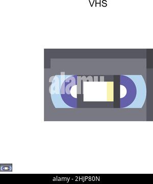 Icône de vecteur simple VHS.Modèle de conception de symbole d'illustration pour élément d'interface utilisateur Web mobile. Illustration de Vecteur