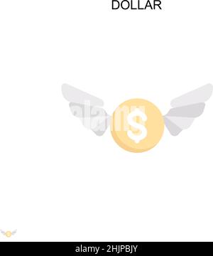 Dollar simple vecteur icône.Modèle de conception de symbole d'illustration pour élément d'interface utilisateur Web mobile. Illustration de Vecteur