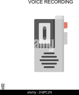 Icône de vecteur simple d'enregistrement vocal.Modèle de conception de symbole d'illustration pour élément d'interface utilisateur Web mobile. Illustration de Vecteur