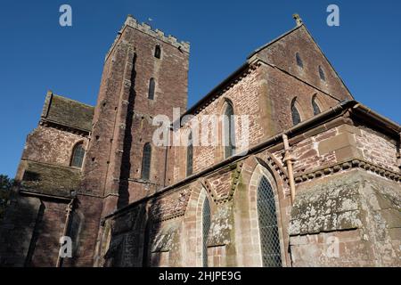 Abbaye de Dore ancienne abbaye cistercienne dans le village d'Abbey Dore dans la Vallée d'Or, Herefordshire Royaume-Uni fondée en 1147 - photo janvier 2022 Banque D'Images