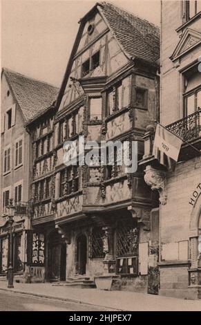 La ville de Saverne, incorporée à l'Empire allemand en 1870, a été restaurée en France par le Traité de paix de 1919. Alsace-Lorraine (1923) Banque D'Images