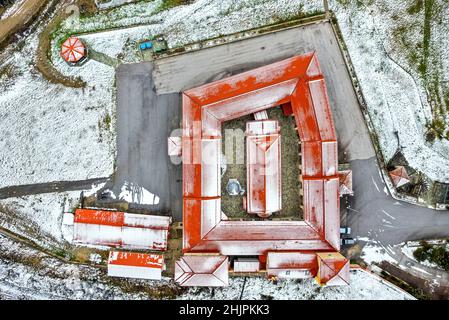 Monastère de Sparmos (Sainte Trinité) (16th siècle), montagne Olympe, commune d'Elassona, Larissa, Banque D'Images