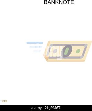 Icône de vecteur simple de billet de banque.Modèle de conception de symbole d'illustration pour élément d'interface utilisateur Web mobile. Illustration de Vecteur
