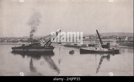 Dans le port de Varna, port principal de Bulgarie sur une entrée de la mer Noire (1923) Banque D'Images