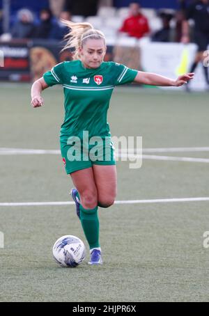 BILLERICAY, ANGLETERRE - JANVIER 30: Coventry United LFC Charlie Estcourt lors de la FA Women's FA Cup quatrième tour propre entre Billericay Town Women Banque D'Images
