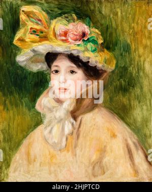 Pierre Auguste Renoir, femme avec un Capeline, peinture, 1890-1895 Banque D'Images