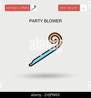 Party BLOWER simple Vector Icon. Illustration de Vecteur