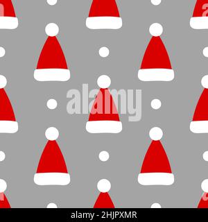 Chapeau de père Noël motif sans couture.Illustration vectorielle. Illustration de Vecteur