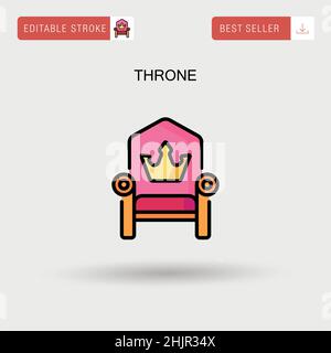 Icône de vecteur simple Throne. Illustration de Vecteur