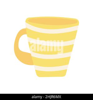 Cuvette.Dessin animé simple d'une tasse vectorielle sur blanc Illustration de Vecteur