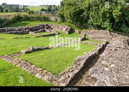 Les vestiges de Milecastle 48 (Poltross Burn) sur le mur d'Hadrien près de Gilsland, Cumbria Royaume-Uni Banque D'Images