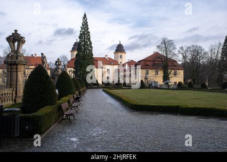 Walbrzych, Pologne - 13 janvier 2022.Projekt Riese, château de Ksiaz.Les nazis s'y sont ennuyé des centaines de mètres de tunnels souterrains en WW2.Il est localisé Banque D'Images