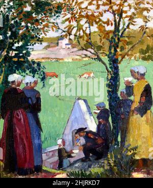 Source sacrée à Guidel par l'artiste français Maurice Denis (1870-1943), huile sur toile, c.1905 Banque D'Images