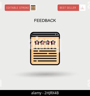 Icône de vecteur simple de rétroaction. Illustration de Vecteur