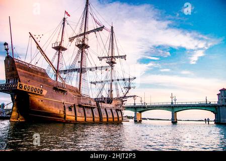 Grand navire El Galeón St. Augustine, Floride Banque D'Images