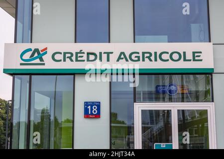 Succursale de crédit agricole à Varsovie, Pologne Banque D'Images