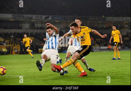 Wolf football Diogo Jota Wolverhampton Wanderers / Huddersfield au stade Molineux 25/11/2018 - English Premier League Banque D'Images
