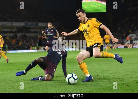 Wolf football Diogo Jota Wolverhampton Wanderers / Arsenal au stade Molineux 24/04/2019 - English Premier League Banque D'Images