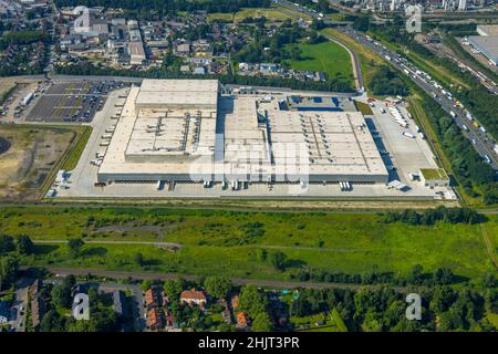 Vue aérienne, Edeka central warehouse Oberhausen, Logport 5, Logport V, Schwarze Heide, Oberhausen,Région de la Ruhr, Rhénanie-du-Nord-Westphalie, Allemagne, DE, EUR Banque D'Images