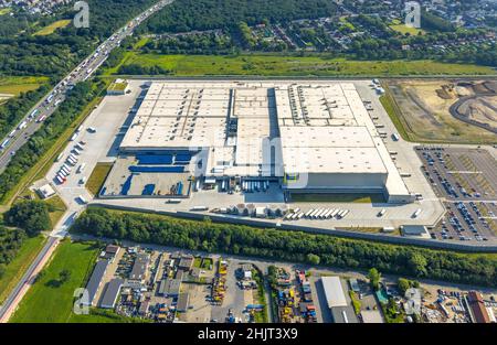 Vue aérienne, Edeka central warehouse Oberhausen, Logport 5, Logport V, Schwarze Heide, Oberhausen,Région de la Ruhr, Rhénanie-du-Nord-Westphalie, Allemagne, DE, EUR Banque D'Images