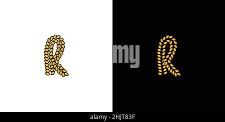 Design moderne et attrayant du logo de la ferme R 1 Illustration de Vecteur