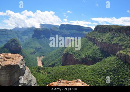 Vue sur Blyde River Canyon, province de Mpumalanga, Afrique du Sud Banque D'Images