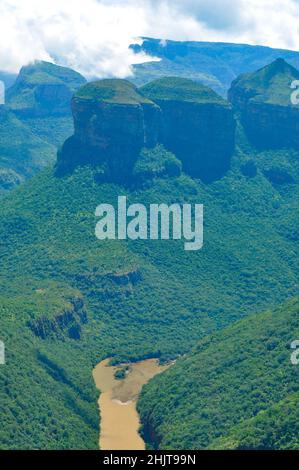 Vue sur Blyde River Canyon, province de Mpumalanga, Afrique du Sud Banque D'Images