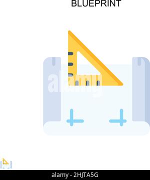 Icône de vecteur simple Blueprint.Modèle de conception de symbole d'illustration pour élément d'interface utilisateur Web mobile. Illustration de Vecteur