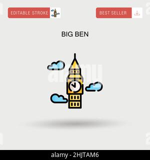 Icône de vecteur simple Big ben. Illustration de Vecteur