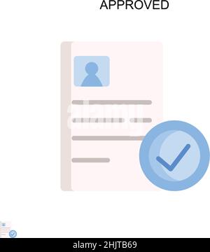 Icône de vecteur simple approuvée.Modèle de conception de symbole d'illustration pour élément d'interface utilisateur Web mobile. Illustration de Vecteur