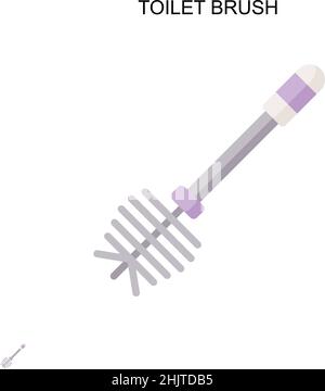 Icône de vecteur simple de la brosse de toilette.Modèle de conception de symbole d'illustration pour élément d'interface utilisateur Web mobile. Illustration de Vecteur