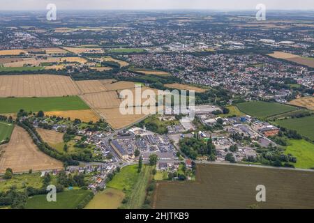 , vue aérienne, zone industrielle Nordstraße, Massen, Unna,Région de la Ruhr, Rhénanie-du-Nord-Westphalie, Allemagne, DE, Europe,entreprises commerciales, commerciales ar Banque D'Images