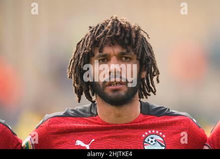 Yaoundé, Cameroun, 30 janvier 2022: Mohamed Elneny, de l'Égypte, pendant le Maroc, contre l'Egypte- coupe d'Afrique des Nations au stade Ahmadou Ahidjo.Prix Kim/CSM. Banque D'Images