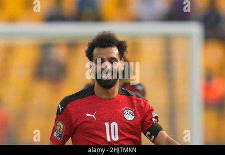 Yaoundé, Cameroun, 30 janvier 2022: Mohamed Salah (capitaine) de l'Égypte pendant le Maroc contre l'Egypte- coupe des nations d'Afrique au stade Ahmadou Ahidjo.Prix Kim/CSM. Banque D'Images