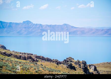 Vue sur la nature dans le parc national d'Antelope Island, Utah Banque D'Images