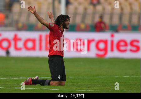 Yaoundé, Cameroun, 30 janvier 2022 : Mohamed Elneny d'Égypte pendant le Maroc contre l'Égypte - coupe des nations d'Afrique au stade Ahmadou Ahidjo.Prix Kim/CSM. Banque D'Images