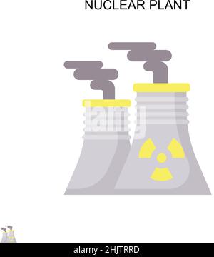 Icône de vecteur simple de la centrale nucléaire.Modèle de conception de symbole d'illustration pour élément d'interface utilisateur Web mobile. Illustration de Vecteur