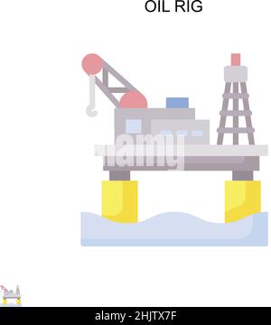 Icône vecteur simple de l'engin de forage pétrolier.Modèle de conception de symbole d'illustration pour élément d'interface utilisateur Web mobile. Illustration de Vecteur